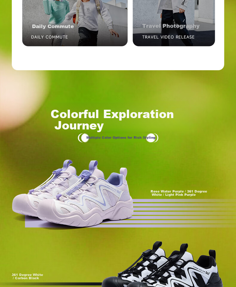 361° Kids Sports Shoes 2026 Spring Boys and Girls Lightweight Rebound Outdoor Casual Running Shoes White Size 37 10