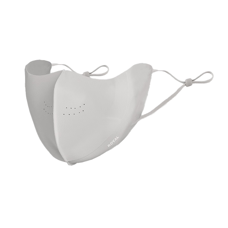 40,000 KM Sunscreen Mask for Women UV Protection Ice Cooling Breathable with Drinking Opening and Anti-Drop Ear Hook Design Light Gray