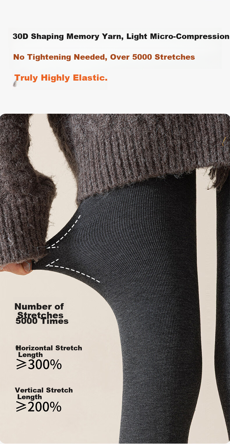 LangSha Women's Autumn Winter Cotton Vertical Stripe Leggings Slim Fit Thin Tights Black One Size 15