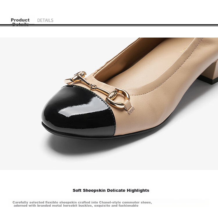 Le Saunda 2026 Spring New Fashion Commuter Chunky Heel Genuine Leather Women's Pumps 6T37001 Milk Tea Almond BEK 39 4