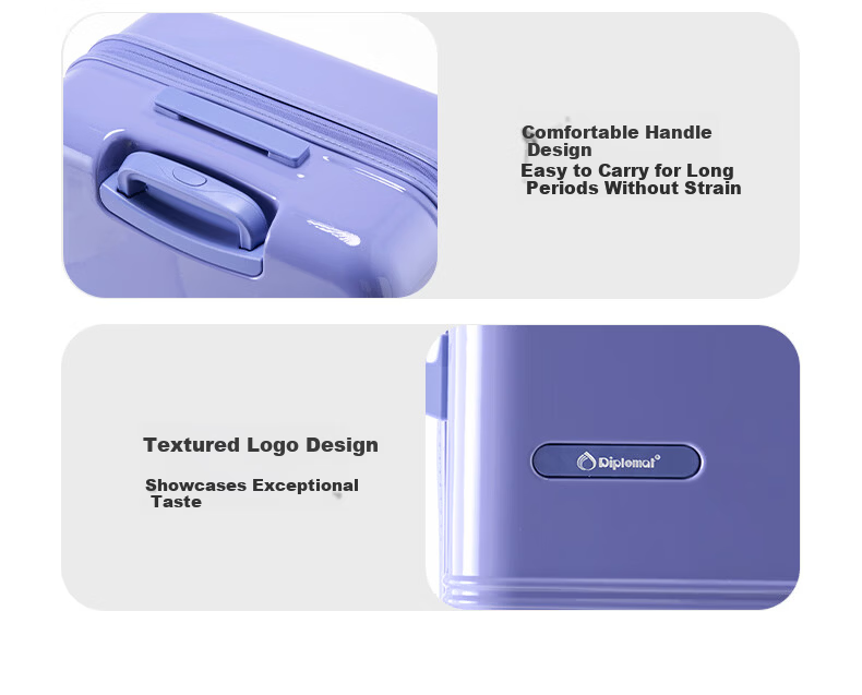Diplomat Large Capacity Luggage Suitcase Thickened Password Lock TC-2621 Lilac Purple 28 Inch 18