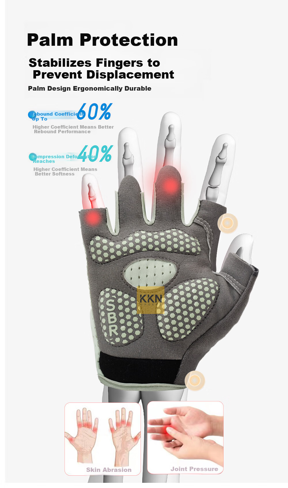 KKN Sports Gloves for Kids Elementary School Anti-Slip Wear-Resistant Rock Climbing Half-Finger Gloves Second Generation Light Pink Size M 7