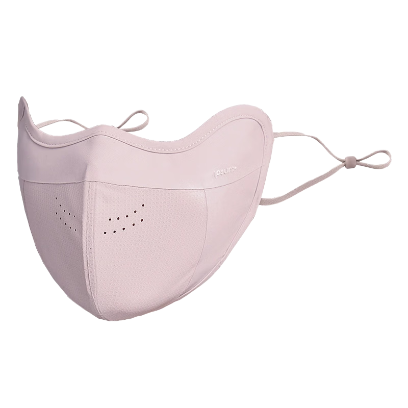 40,000 KM Sunscreen Mask for Women UV Protection Cloud Oxygen Mesh Patch Breathable Anti-Drop Ear Hook Design Lotus Pink