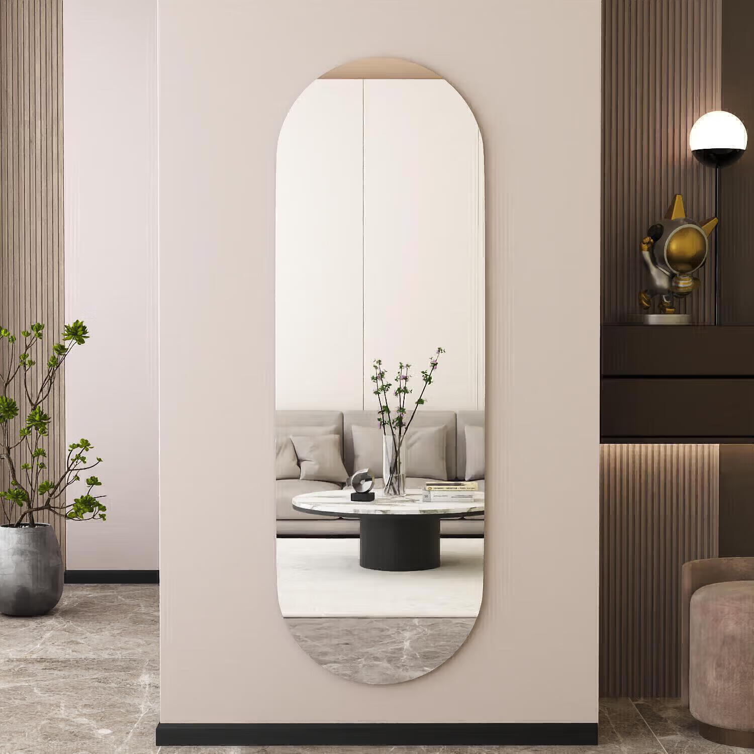 Millennium Mansion Dormitory Full-Length Wall-Mounted Self-Adhesive Bedroom Dressing Mirror 45x160cm No Drilling Required