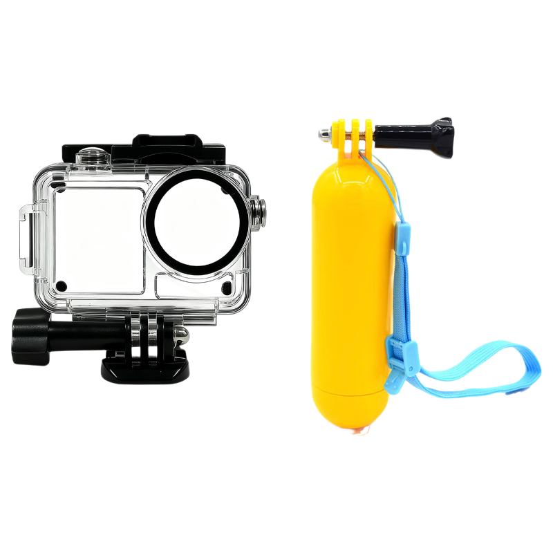 Shili Fan Compatible with DJI Action5 Pro Diving Accessories Action4 Waterproof Case Underwater 60m Protective Case + Handheld Floatation Rod Sports Camera Accessories