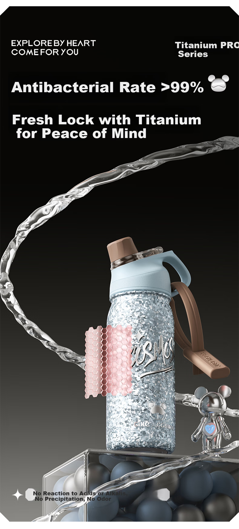 Xile Pure Titanium Insulated Water Bottle Unisex Outdoor Luxury Large Capacity Sports Flask Student Titanium Cup Women's Birthday Gift 8