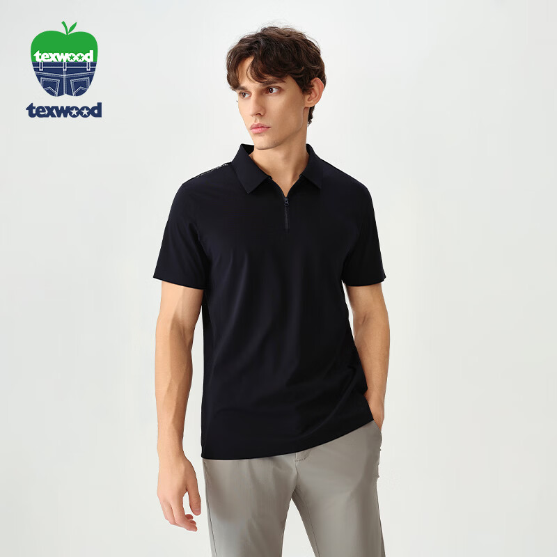 Texwood Deshi Active Apple Standard Fit Summer Lightweight Outdoor Breathable Men's Polo Shirt Navy Blue M