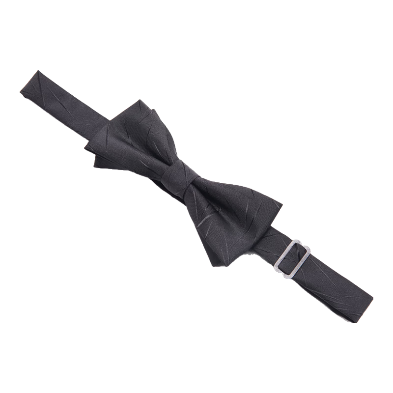 GLO-STORY Men's Bow Tie for Groom, Groomsman, Wedding Banquet, Party, Business Gentleman, Double-Layer Bow Tie, Black Irregular - Double Bow