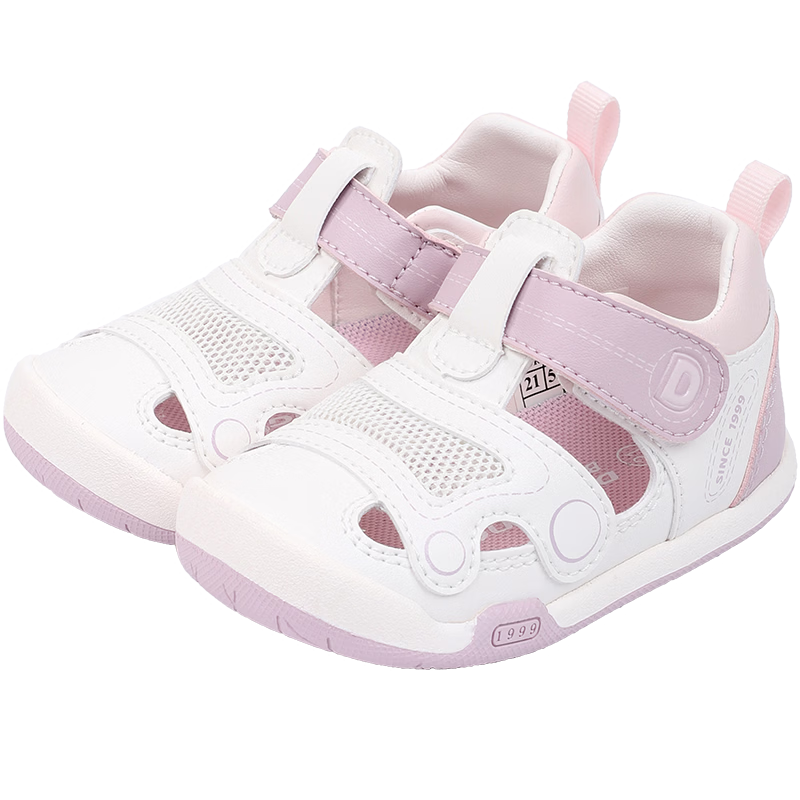 DR·KONG Toddler Pre-Walking Shoes Spring And Summer Children's Sandals for Boys And Girls, Infant Shoes 2B13A1013CW Beige/pink Size 21