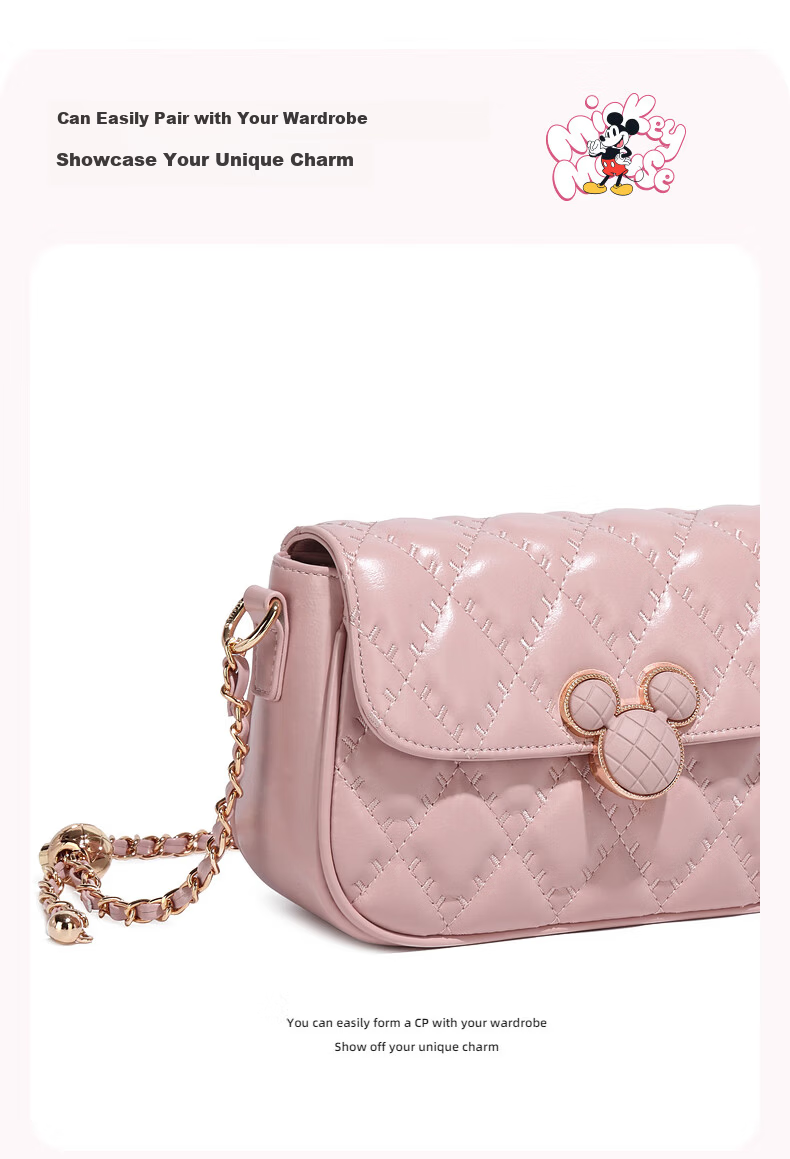 Disney & ORVE Joint Shoulder Crossbody Chain Small Square Bag White [Includes Branded Tote Bag] 3