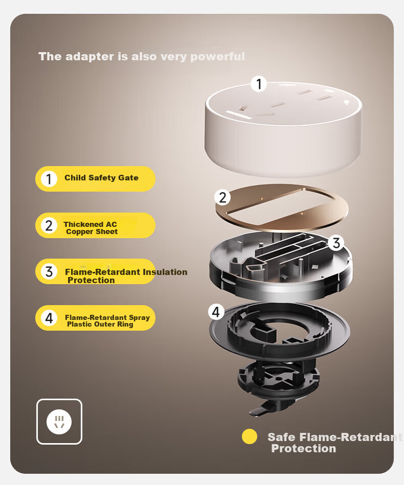 AUX Sensor Light Track Socket Wall-Mounted No-Drill Sliding Track Power Strip 80CM with 5 Large Aperture Five-Hole Outlets Milk Gold 7