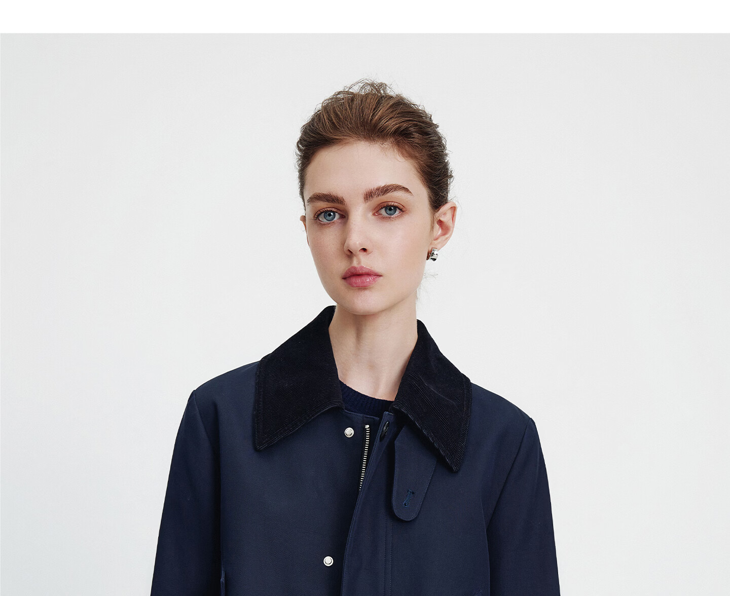 NaviKeel Italy Small Sailboat Women's Short Workwear Trench Coat Full Cotton Barn Style Jacket 2331505501 Blue L 17