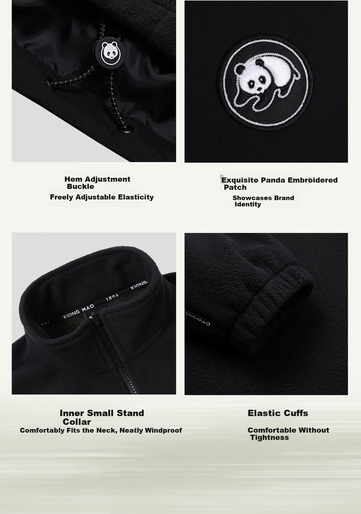 Panda [China Panda SE] 3-in-1 Men's Windproof and Rainproof Autumn Winter Hooded Mountaineering Jacket Women's 1613, XS 14