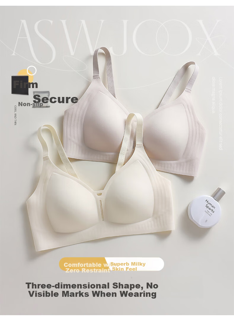 LangSha Seamless Summer Thin Bra for Women Large Chest Minimizing Soft Support Anti-Sagging Side Breast Gathering Slimming Bra 13