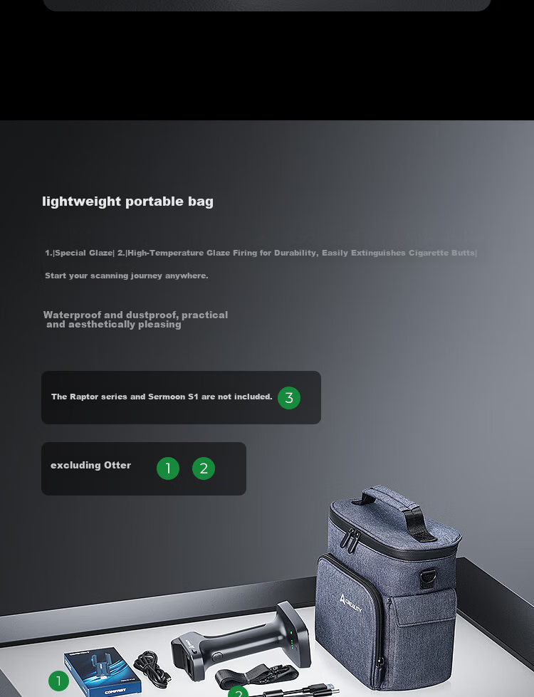 Creality 3D Wireless Scanner Handle with Rechargeable Battery Pack, Wireless Projection, Instant Scanning, Lightweight and Portable, Compatible with Raptor Series and Sermoon S1 12