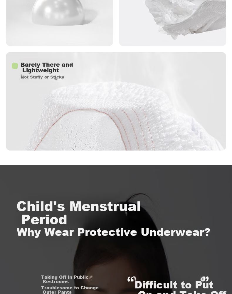 October Crystal Magic Tape Side Daytime Pants L Size 3 Pieces Sanitary Sleep Pants Women Menstrual Period Maternity Pants 3