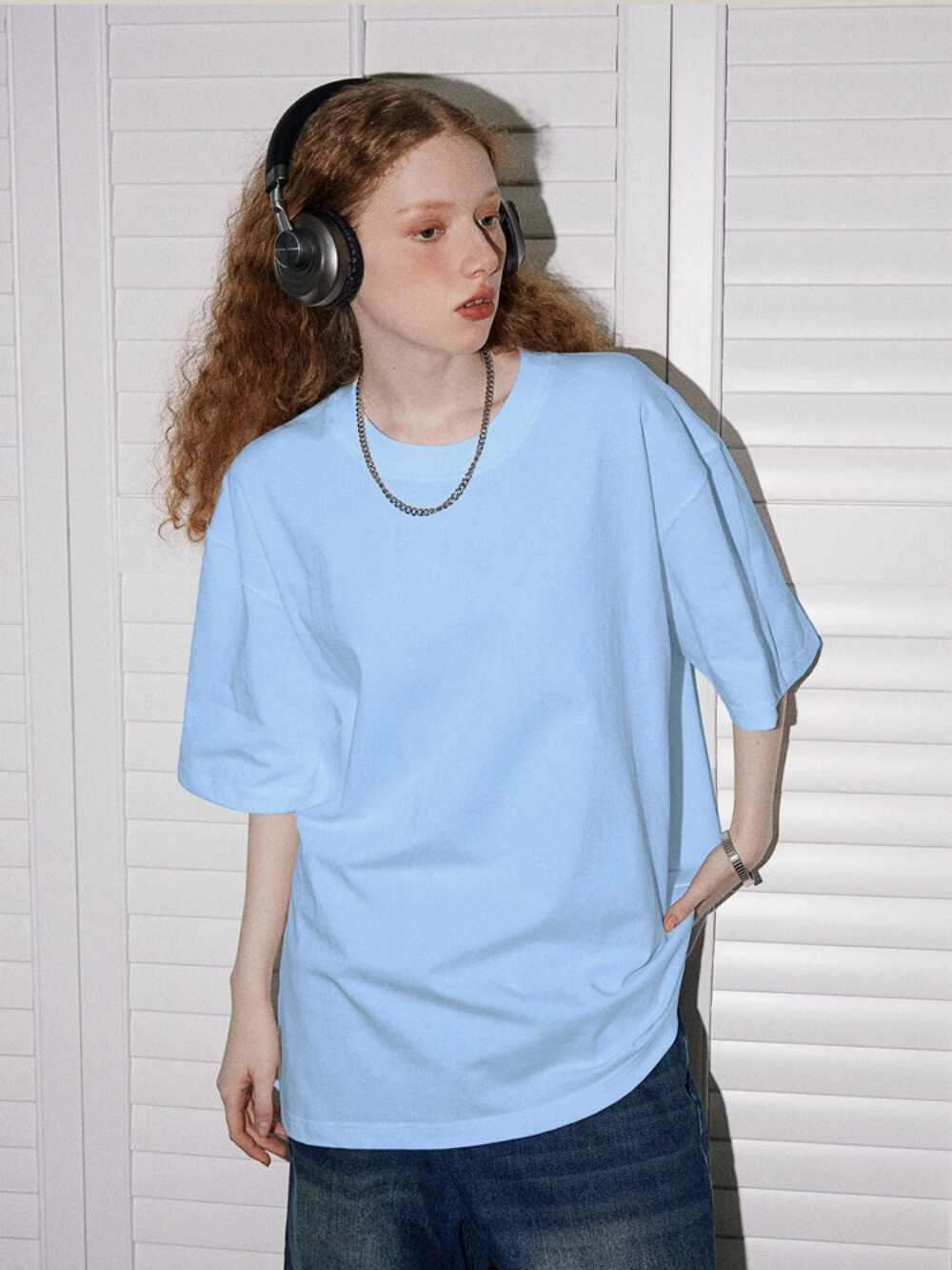 ICH MODE 300G Heavyweight American Style Casual Short Sleeve T-Shirt Women Pure Cotton White Summer Crew Neck Half Sleeve Top White XL 30