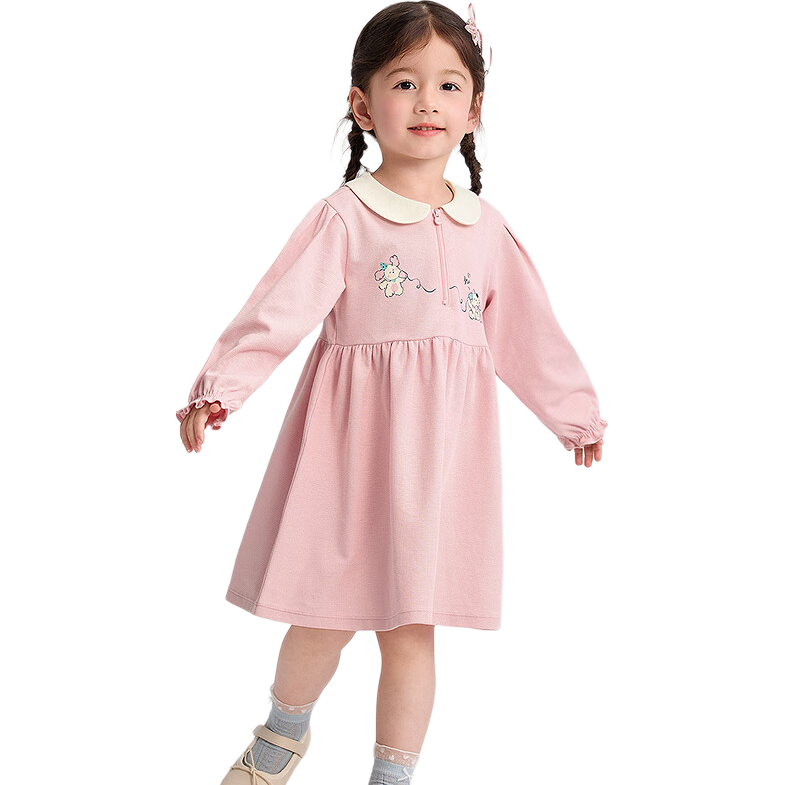 BALABALA Girls' Dress School Style A-Line Dress Autumn 2025 Baby Collared Sweet Dress 209325111002
