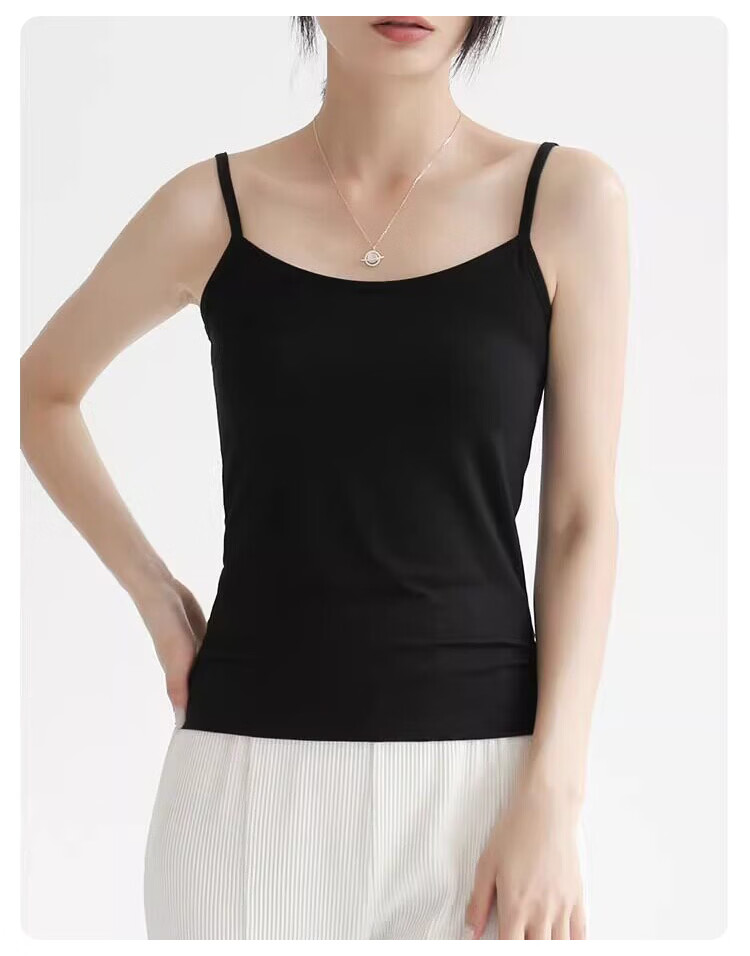 FitonTon Women's Modal 50S Breathable Skin-Friendly High Elastic Slim Fit Sleeveless Tank Top Summer Wearable White 2XL 12