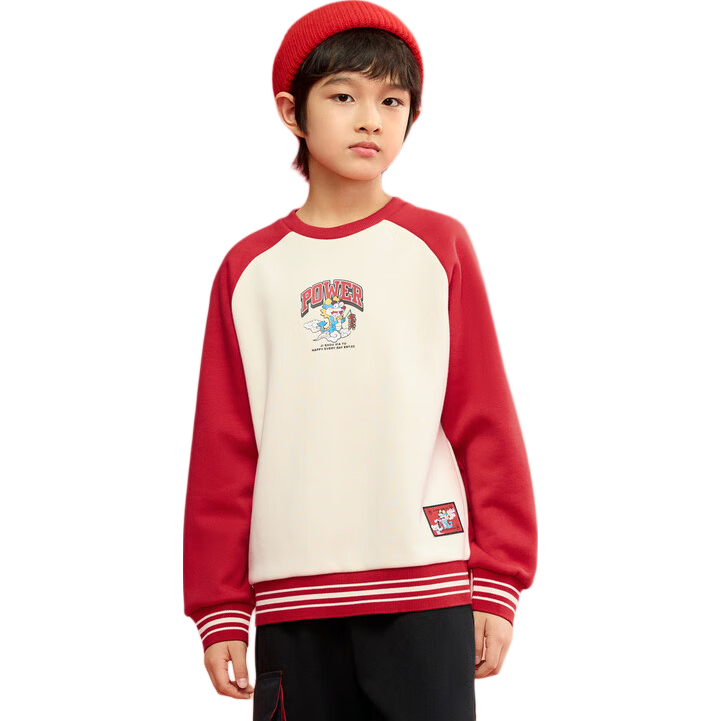 BALABALA Children's Clothing, Boys' Sweatshirt, Spring Outfit, New Year's Clothing, Long-Sleeve Embroidery, Loose-Fitting Trendy Style, 208125121102