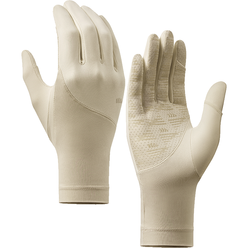 Beneunder Driving Cooling Outdoor Sun Protection Gloves for Women Breathable UV Protection Gray Beige AL360