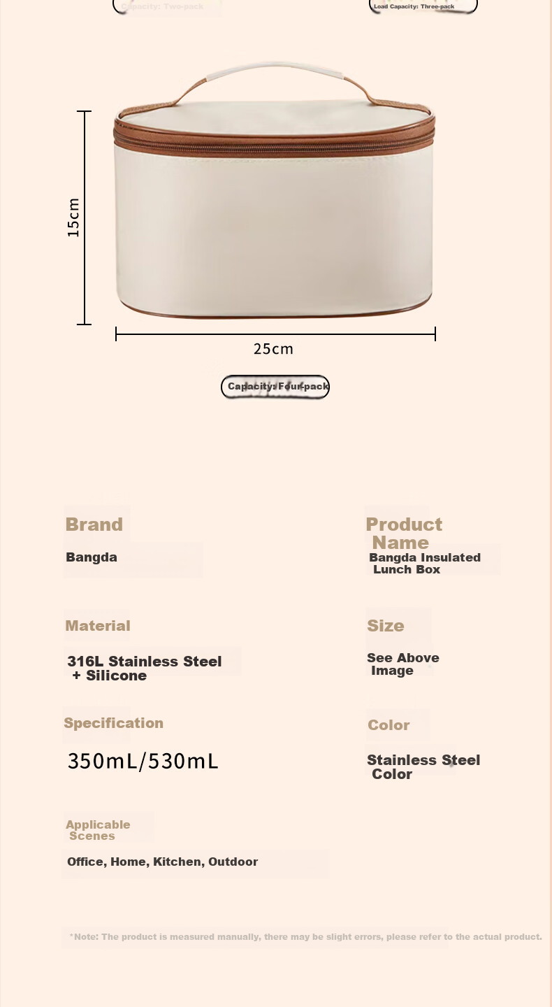 Bonda Insulated Lunch Box 316 Stainless Steel Portable Japanese Bento Box Multi-layer Food Container for Office Workers Students Children 2