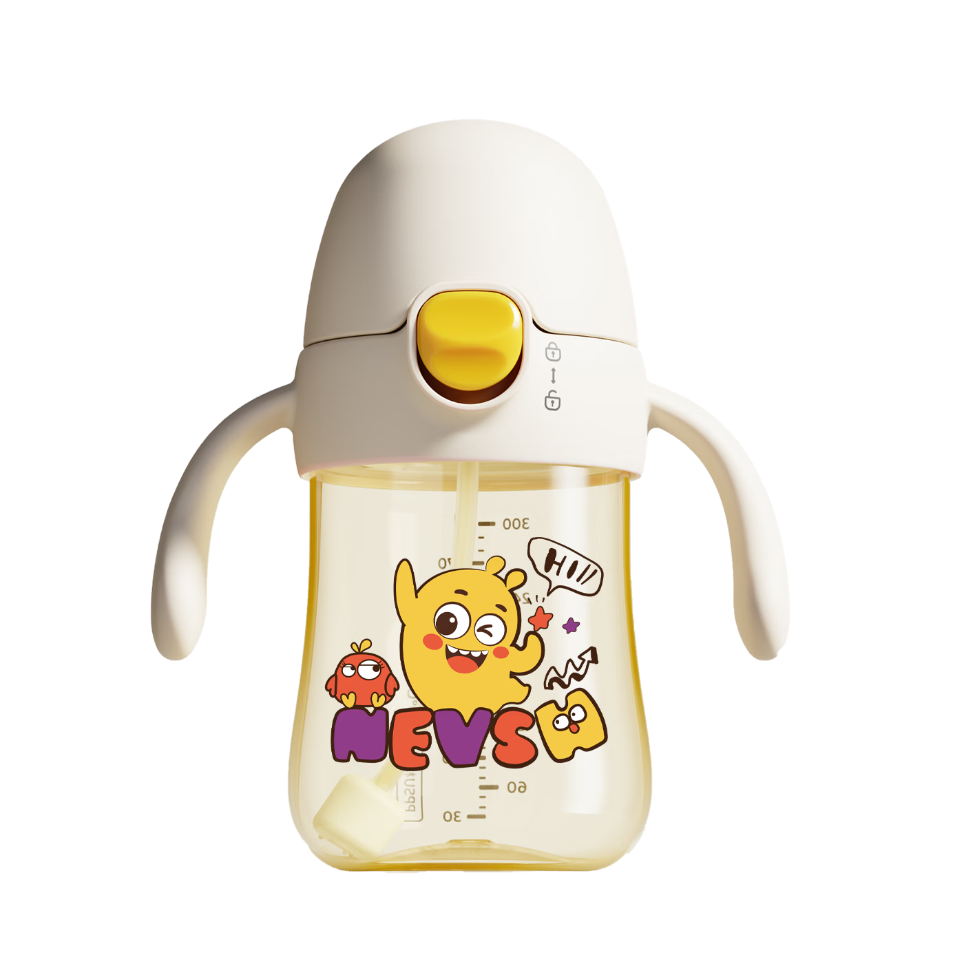 NEVS Baby Duckbill Sippy Cup Infant Training Cup Flip Lock Children's Water Cup PPSU Gravity Ball Straw Cup 300ml