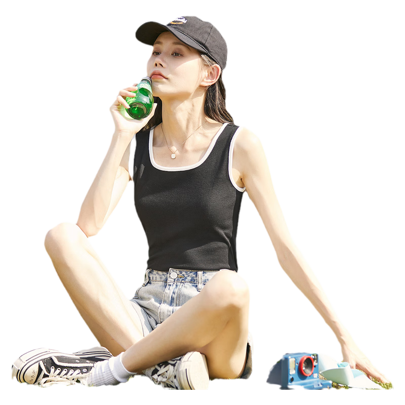 TonLion 2026 Spring Summer New Women's Camisole Basic French Style Knit Tank Top Layering Shirt