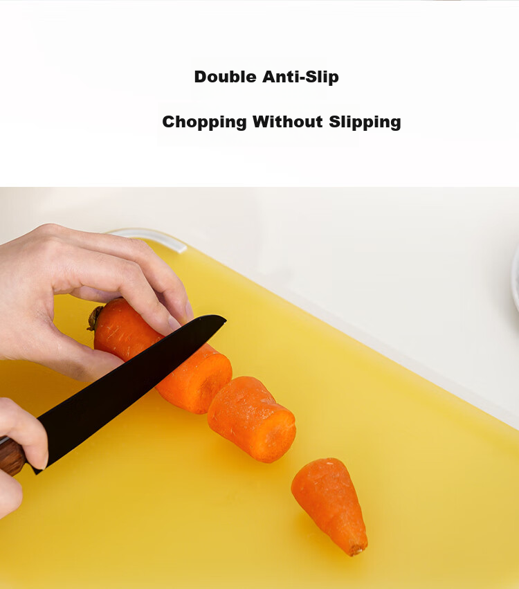 LOCK&LOCK Antibacterial Mold-Resistant Non-Slip PP Cutting Board Household Plastic Chopping Board Anti-Spill Dough Fruit Vegetable Cutting Board Yellow 7