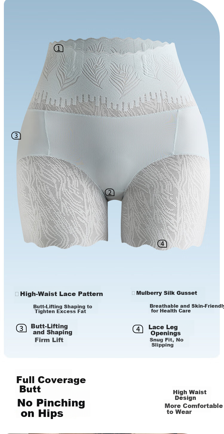 Langsha High-Waist Women's Seamless Shaping Panties Tummy Control Hip Lift Waist Slimming Safety Shorts Boyshorts 9