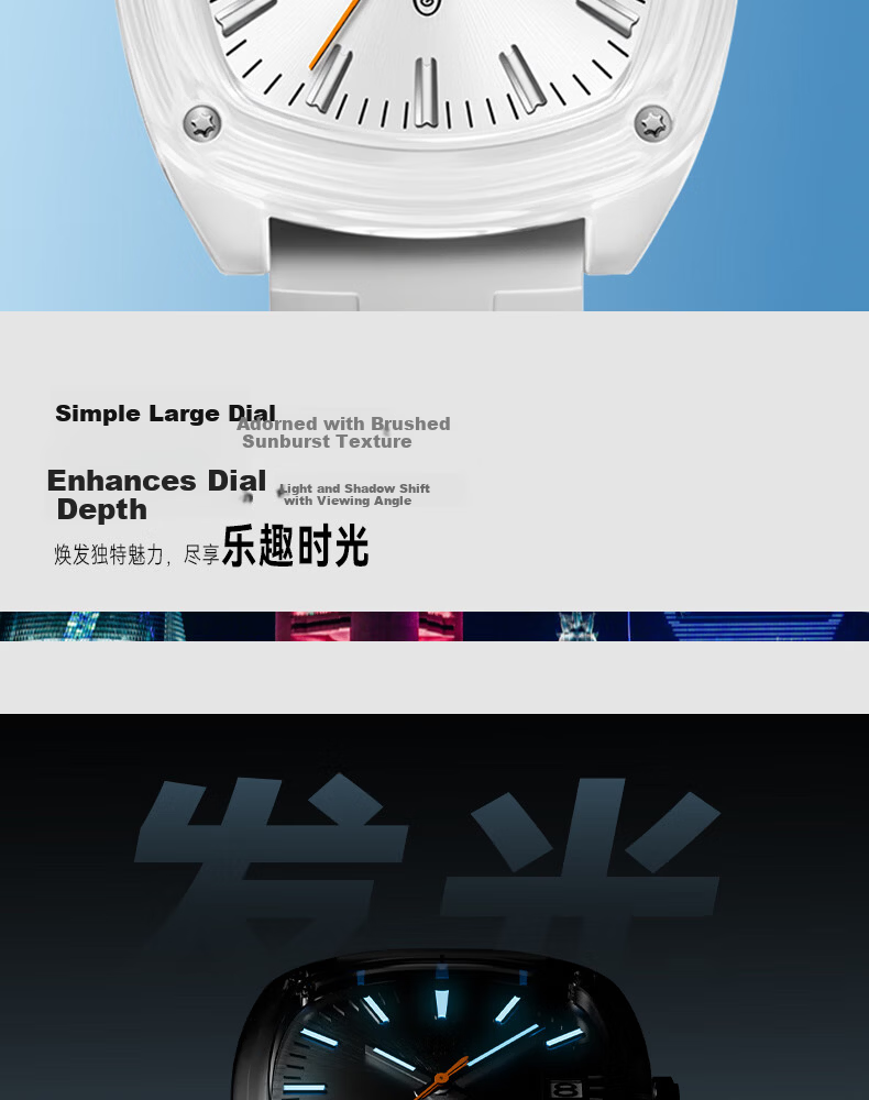 SHANGHAI Watch Gift National Series Dopamine Quartz Mechanical Style Silent Exam Wristwatch SH015 Yellow Dial 4