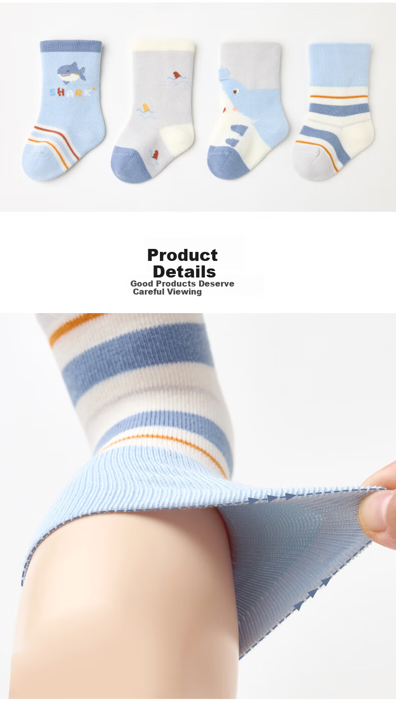 Barbie Baby Socks Boys Cotton Mid-Calf Socks 0-6 Months Newborn Seamless Long Socks Spring Autumn Winter 3