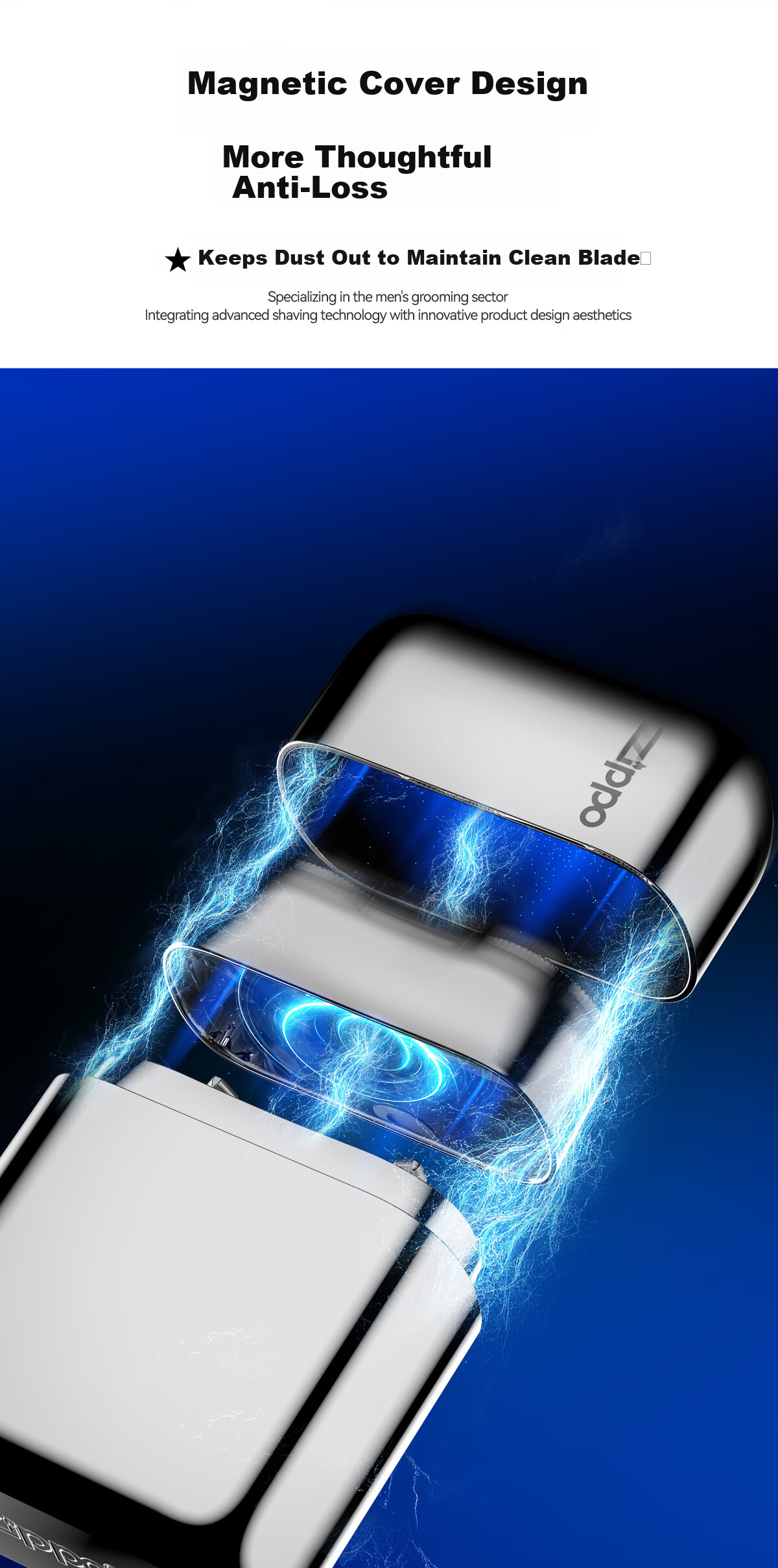ZIPPO Shaver White Ice Mecha Origin Heart Gift Box Mini Portable Travel Car Electric Washable Men's Razor Gift for Boyfriend Husband Brother Birthday Anniversary 10