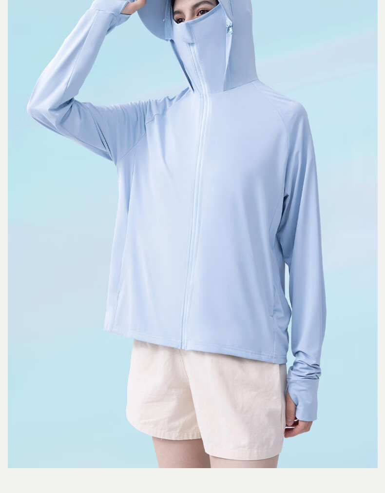LangSha Women's Sunscreen Jacket Spring Summer Ice Silk Cooling UV Protection Breathable Comfortable Outdoor Skin Jacket 543 9
