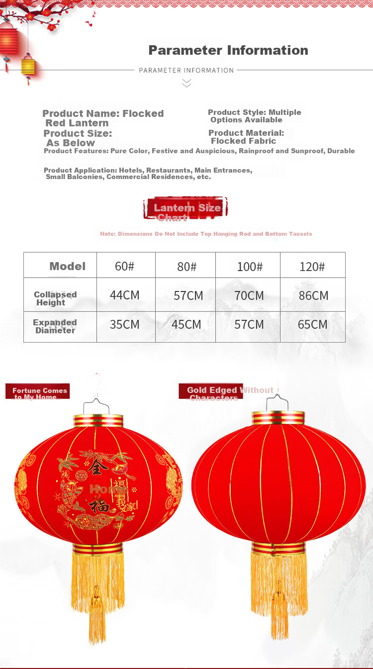 Abaoli Decoration Housewarming Ceremony Supplies Complete Set Red Lantern Hanging Ornaments New Home Living Room Hotel Balcony Fu Character Decoration 4