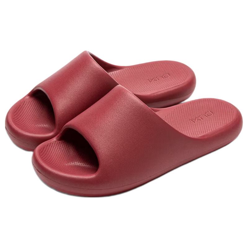 Puxi Simple Unisex Summer Slippers DL Supermarket Non-slip Soft Elastic Couple Flip Flops Begonia Red Size 35-36