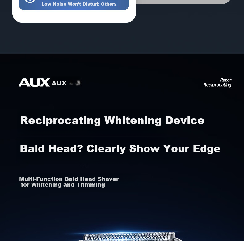 AUX Hair Lightener, Shaver for Bald Head, Hair Clipper, Electric Reciprocating Razor, Self-Service Barbershop And Salon-Specific Tool, Oil Head Gradient Gift 4