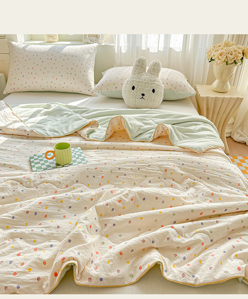 Hongdou Class A Soybean Summer Quilt Air Conditioning Quilt Core Student Dormitory Summer Cooling Quilt Single Thin Quilt 2*2.3m Cute 4