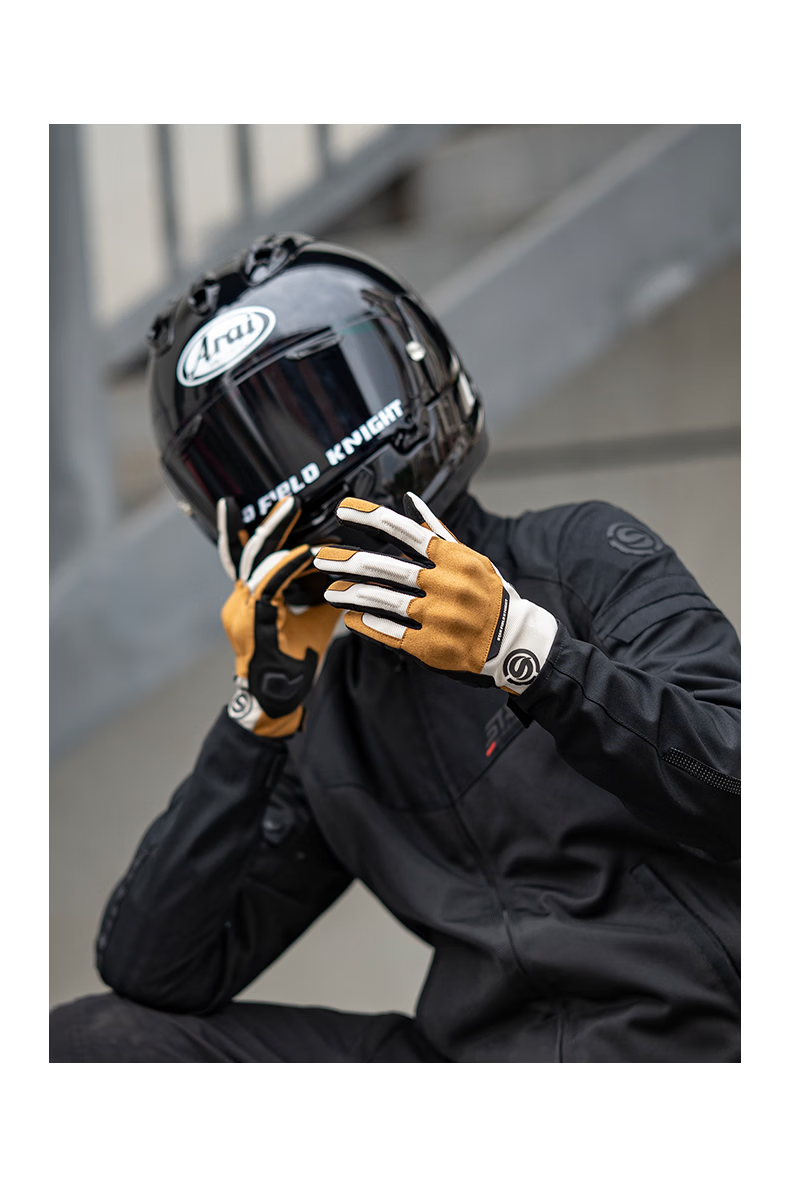STAR FIELD KNIGHT Motorcycle Riding Gloves Unisex Spring Summer Breathable Retro Thin SKG577 Beige Size M 18