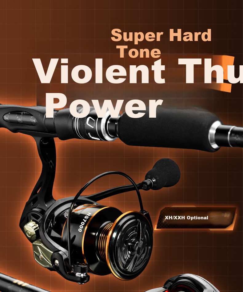 Wei Alliance 2.4m XH Straight Handle Prado Ultra-Hard Thunder Power Heavy-Duty Black Lure Fishing Rod 1