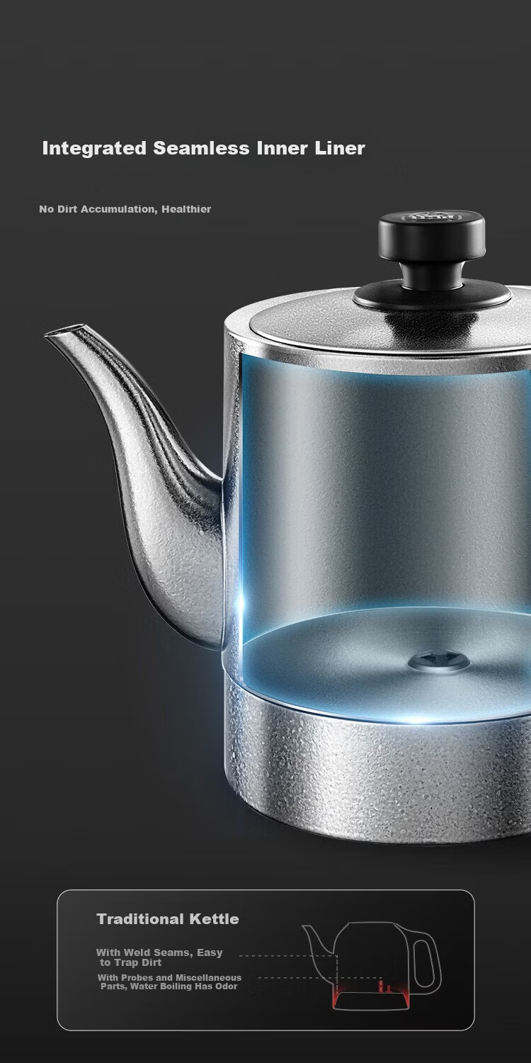 Zhuangxin Pure Titanium Constant Temperature Electric Kettle Embedded Tea Table Integrated Machine Double Bottom Fully Automatic Water Supply Multi-Stage Insulation Tea Kettle New Year Gift 4