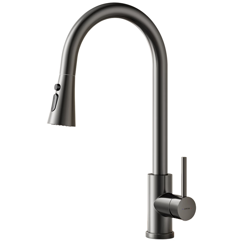 ARROW Kitchen Faucet, Hot And Cold Three-Function Pull-Out Design, 360° Rotation, 304 Stainless Steel, AE45300GGW