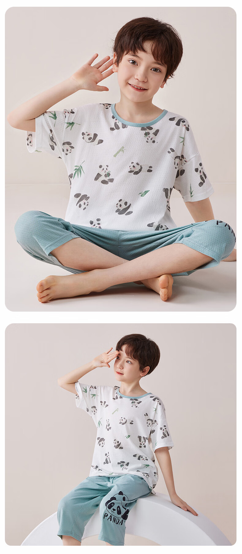 Miiow Kids Cotton Short Sleeve Pajama Set Boys Mesh Summer Homewear Planet Hero 150 11