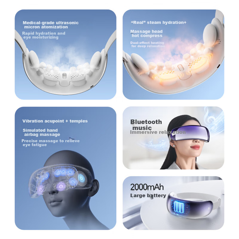 JD Jingzao Smart Atomizing Eye Massager E9 Vibrating Eye Massager Steam Eye Mask Hot Compress Dry Eye Moisturizing Eye Care Device for Adults and Children Women's Day Birthday Gift
