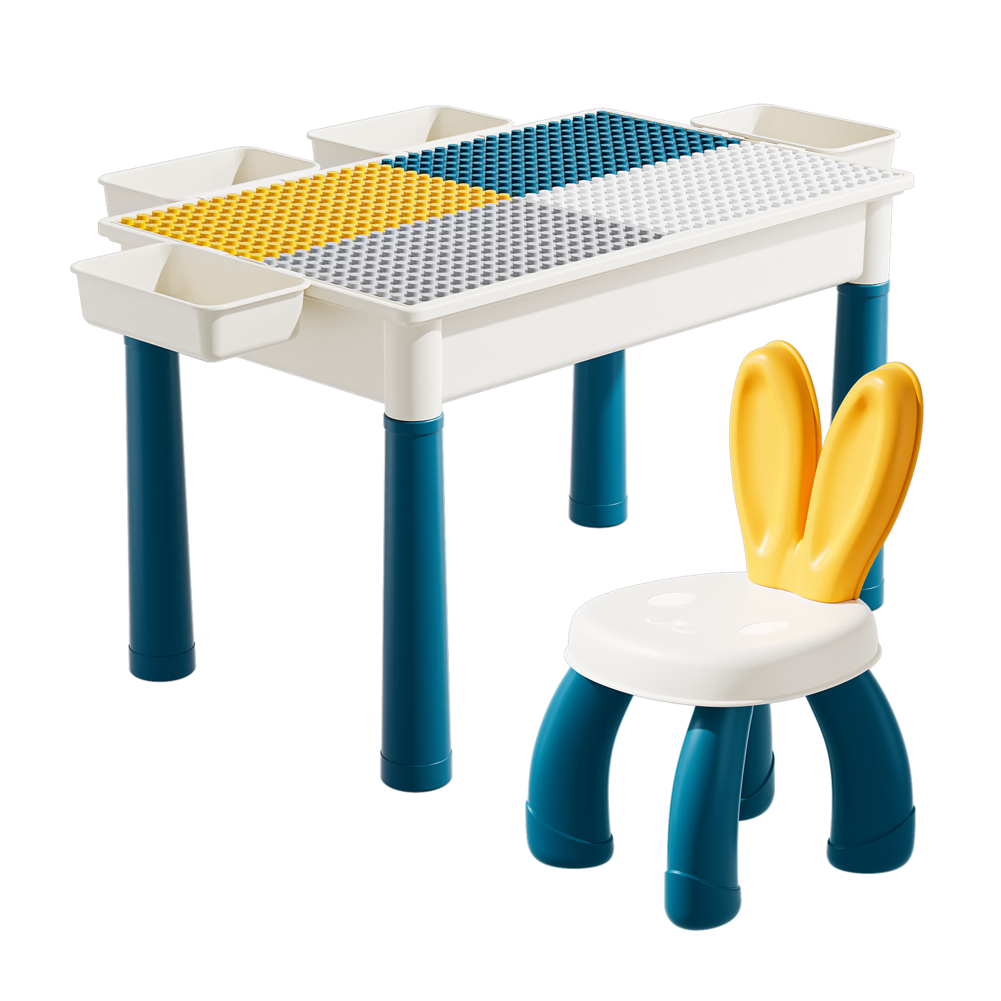 Xinge Building Block Table 1-3-6 Years Sturdy Multifunctional Large Particle Children's Toy Game Gift for Boys and Girls