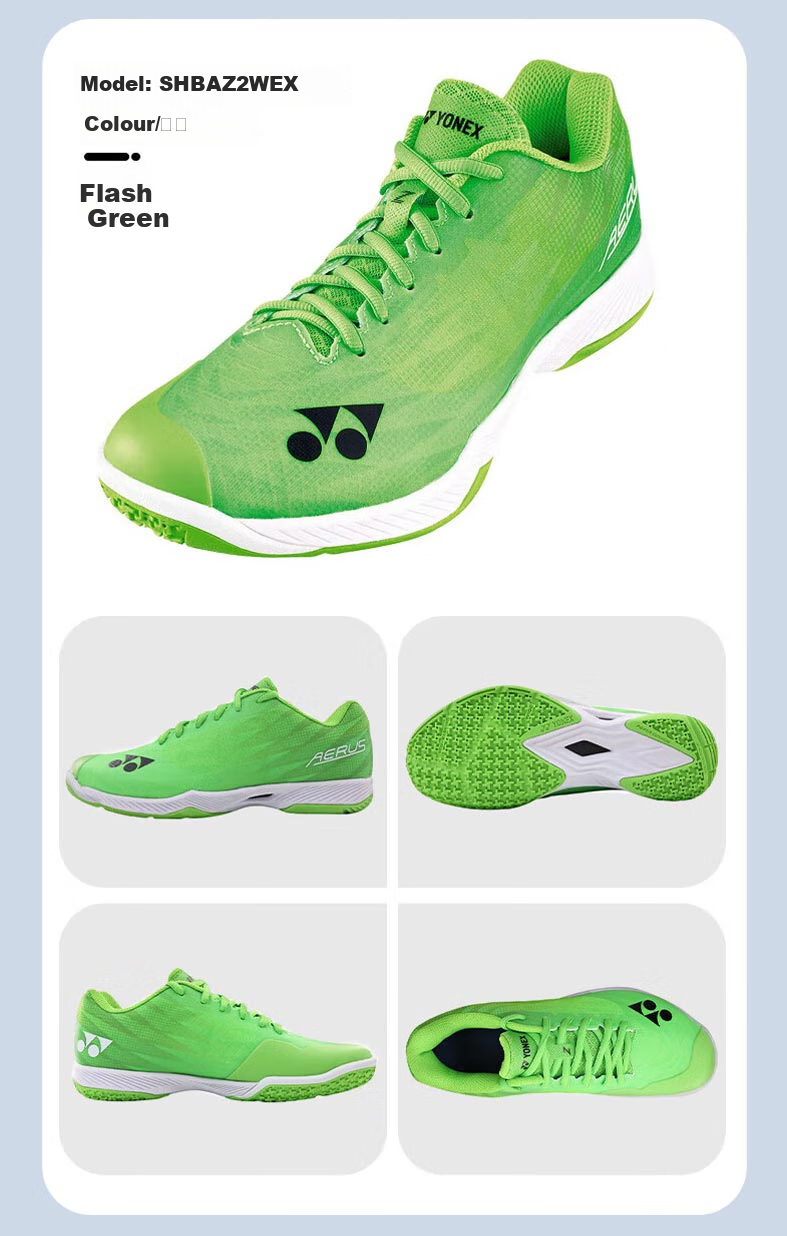 YONEX Badminton Shoes Professional Power Cushion Breathable Shock Absorption Non-Slip Wear-Resistant Ultra-Light 5th Generation SHBAZ2WEX White Green 37.5 9