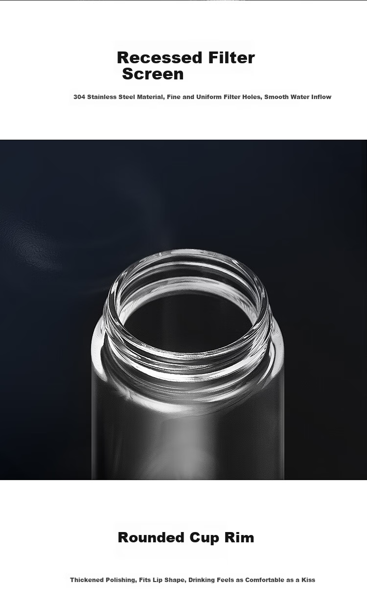 WANXIANG Glass Cup U4R Large Capacity Single-Layer Business Tea Cup Black 660ML High Borosilicate Glass Water Cup 12