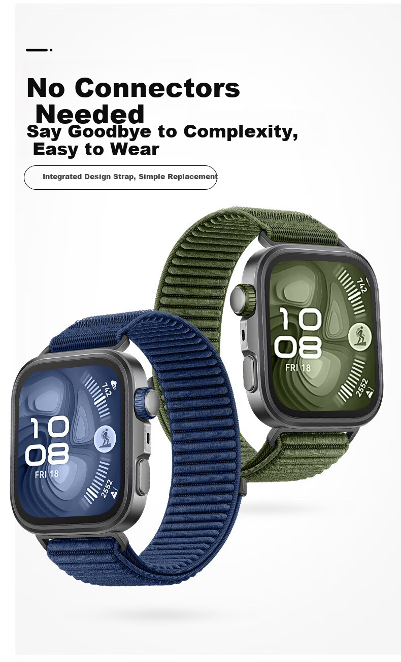 Watchbond Nylon Loop Strap for Huawei Watch Fit4 Fit3 Fit4 Pro Smart Sports Breathable Unisex Wristband 4