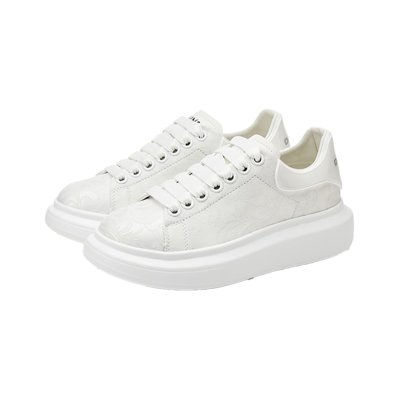 Daphne Platform Height-Enhancing Popular Printed White Sneakers Women 2026 New Spring Summer Casual Shoes White Size 38