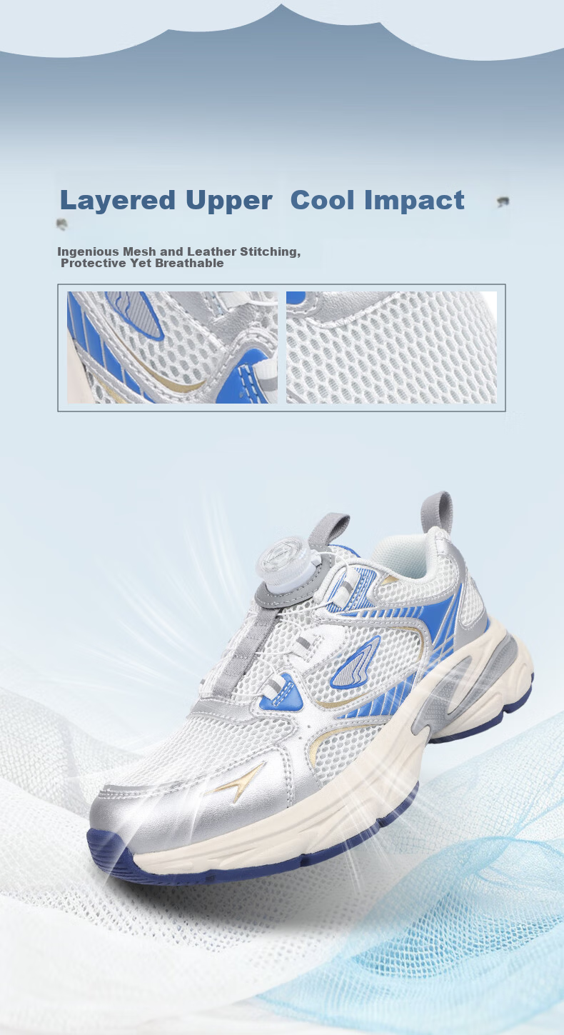 DR·KONG Spring Sports Shoes for Girls with No-Tie Button 2C10B1022BW Beige/Silver/Pink Size 37 3